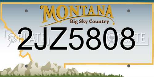 2JZ5808 Montana License Plate
