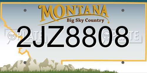 2JZ8808 Montana License Plate