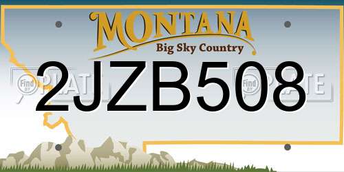 2JZB508 Montana License Plate