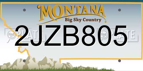 2JZB805 Montana License Plate