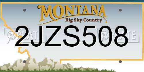 2JZS508 Montana License Plate