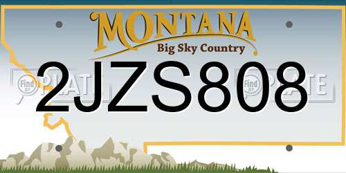 2JZS808 Montana License Plate