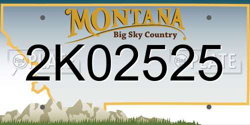 2K02525 Montana License Plate