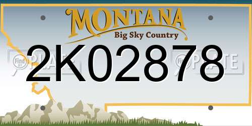 2K02878 Montana License Plate