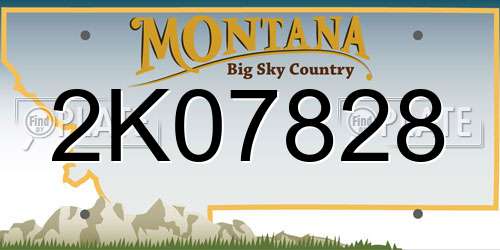 2K07828 Montana License Plate