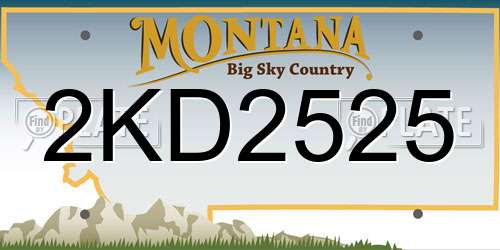 2KD2525 Montana License Plate