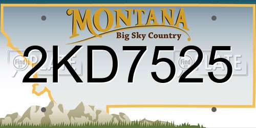 2KD7525 Montana License Plate