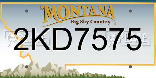2KD7575 Montana License Plate