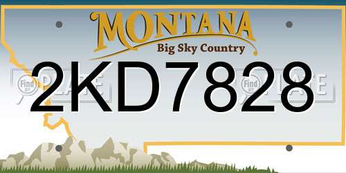 2KD7828 Montana License Plate