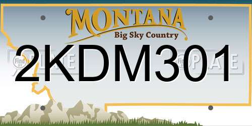 2KDM301 Montana License Plate