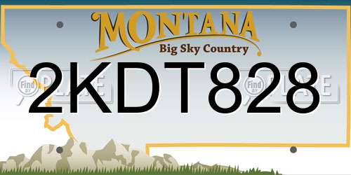 2KDT828 Montana License Plate