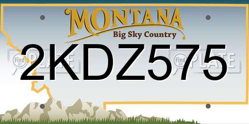2KDZ575 Montana License Plate