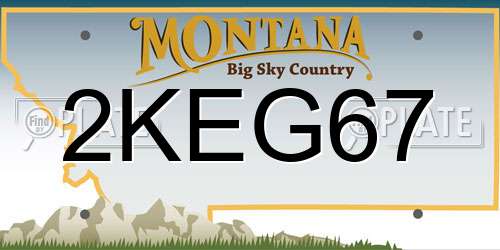 2KEG67 Montana License Plate