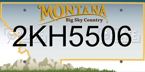 2KH5506 Montana License Plate