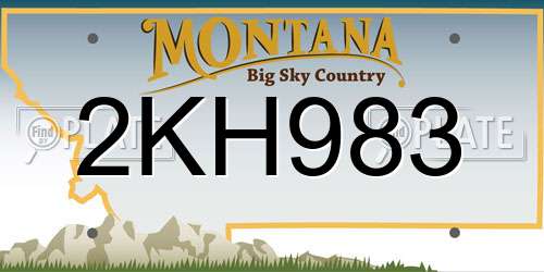 2KH983 Montana License Plate
