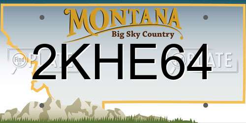 2KHE64 Montana License Plate
