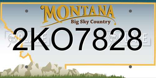 2KO7828 Montana License Plate
