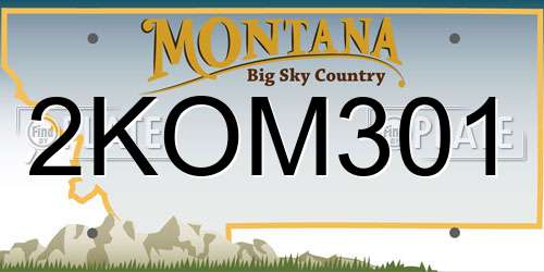 2KOM301 Montana License Plate