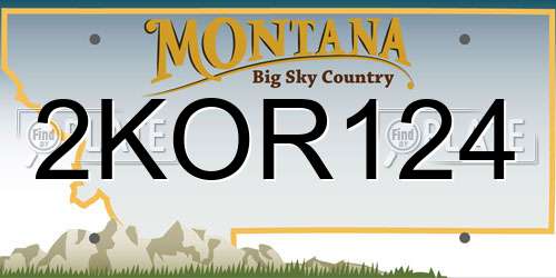 2KOR124 Montana License Plate