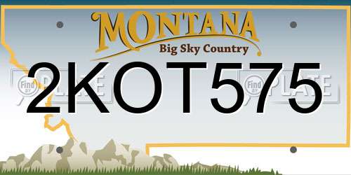 2KOT575 Montana License Plate