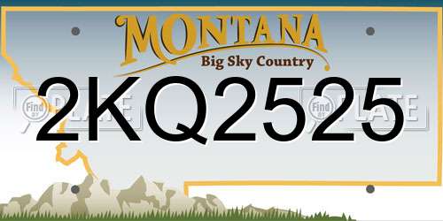 2KQ2525 Montana License Plate