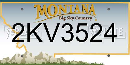 2KV3524 Montana License Plate