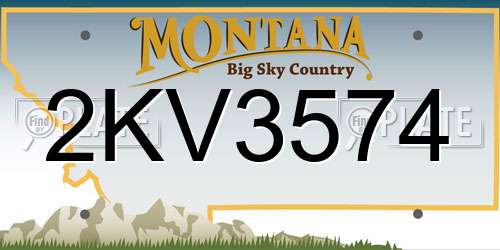 2KV3574 Montana License Plate