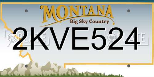 2KVE524 Montana License Plate