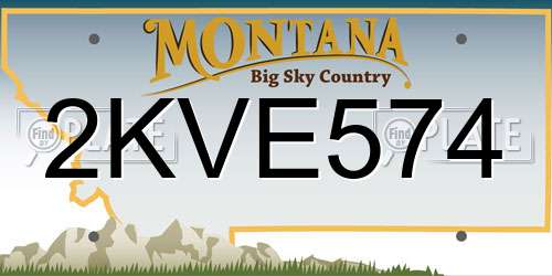 2KVE574 Montana License Plate