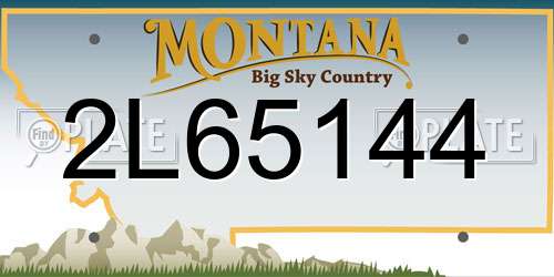 2L65144 Montana License Plate