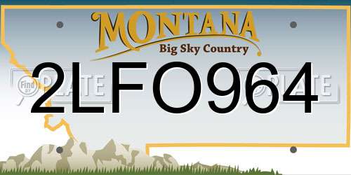 2LFO964 Montana License Plate