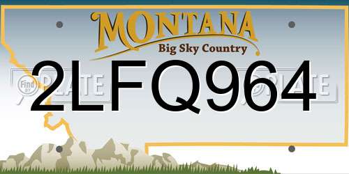 2LFQ964 Montana License Plate