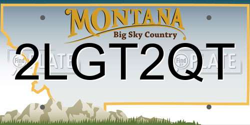 2LGT2QT Montana License Plate