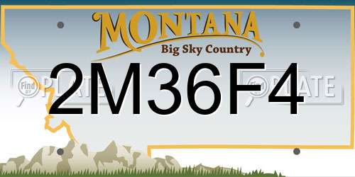 2M36F4 Montana License Plate