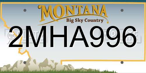 2MHA996 Montana License Plate