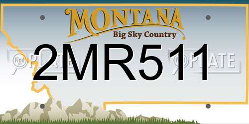 2MR511 Montana License Plate