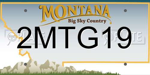 2MTG19 Montana License Plate