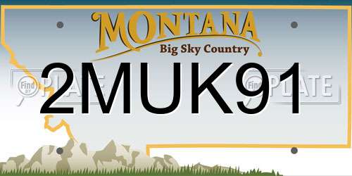 2MUK91 Montana License Plate