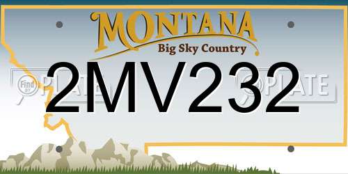 2MV232 Montana License Plate