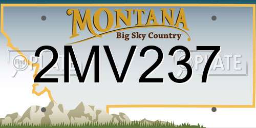 2MV237 Montana License Plate
