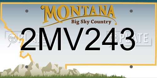 2MV243 Montana License Plate