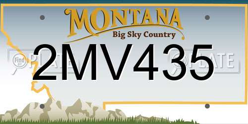 2MV435 Montana License Plate