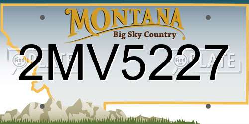2MV5227 Montana License Plate