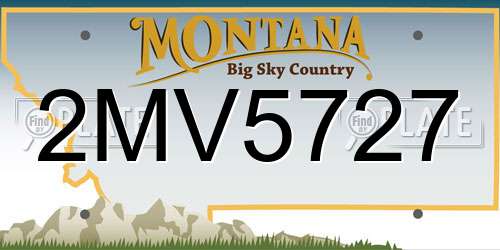 2MV5727 Montana License Plate