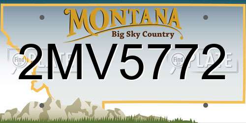 2MV5772 Montana License Plate