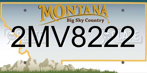 2MV8222 Montana License Plate