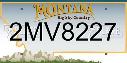 2MV8227 Montana License Plate
