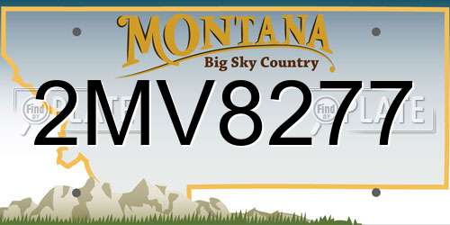 2MV8277 Montana License Plate