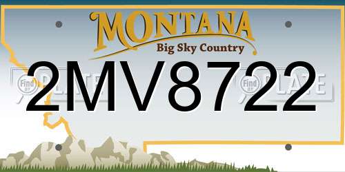 2MV8722 Montana License Plate