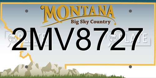 2MV8727 Montana License Plate